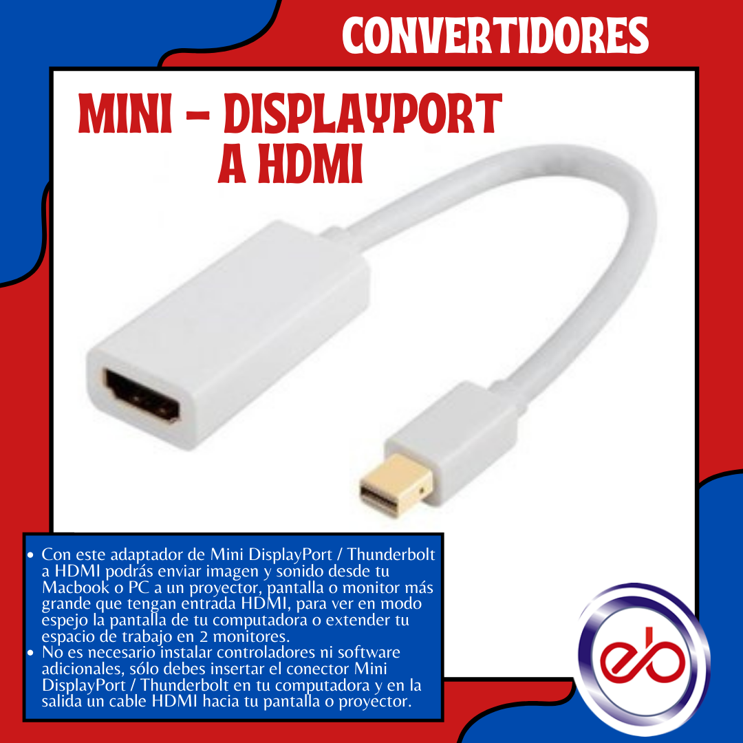 Convertidor mini displayport online a hdmi